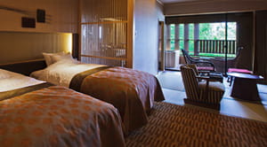 Chambre de style japonais avec living + 2 lits