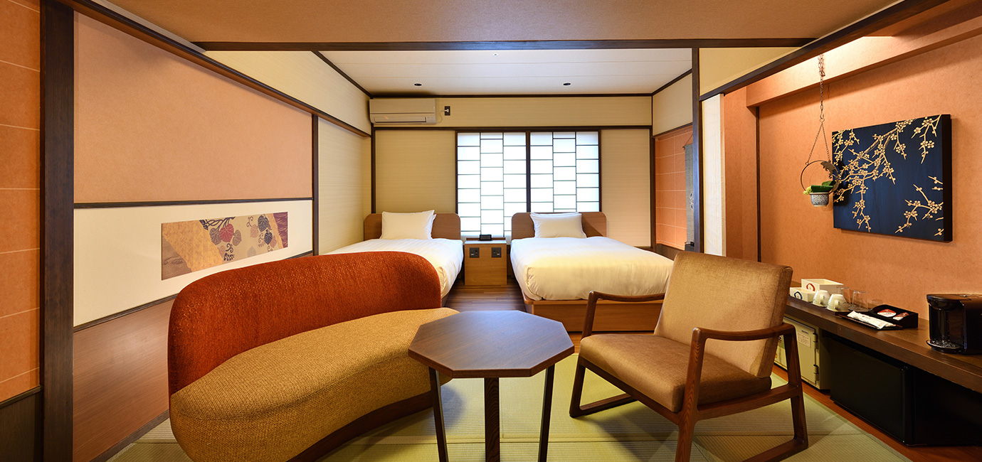 สไตล์ญี่ปุ่นสมัยใหม่ ห้องสไตล์ญี่ปุ่นเตียงคู่